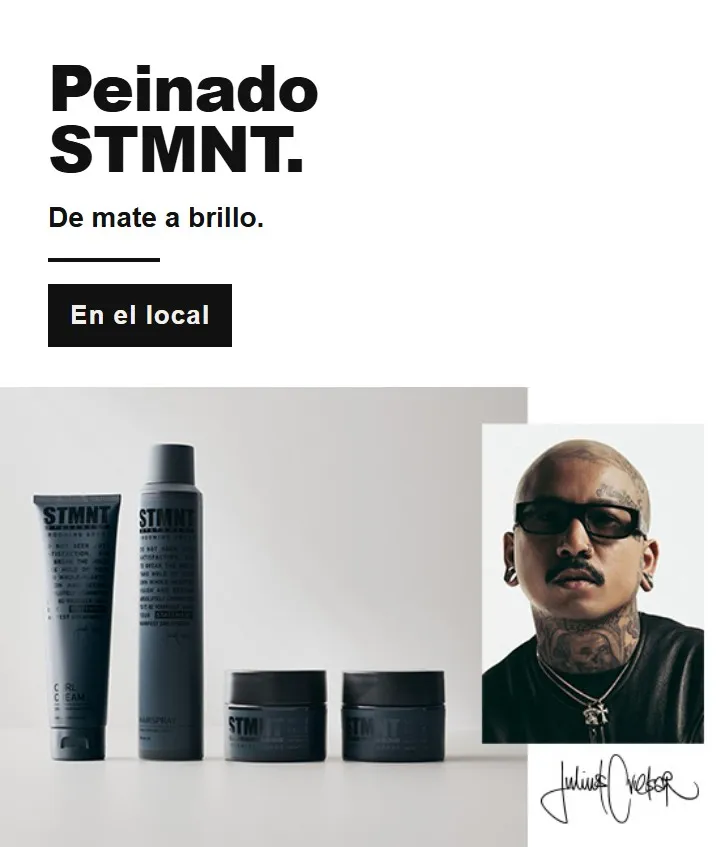 Peinado STMNT, de mate a brillo. Foto de campaña. La persona no trabaja en Ikaro.