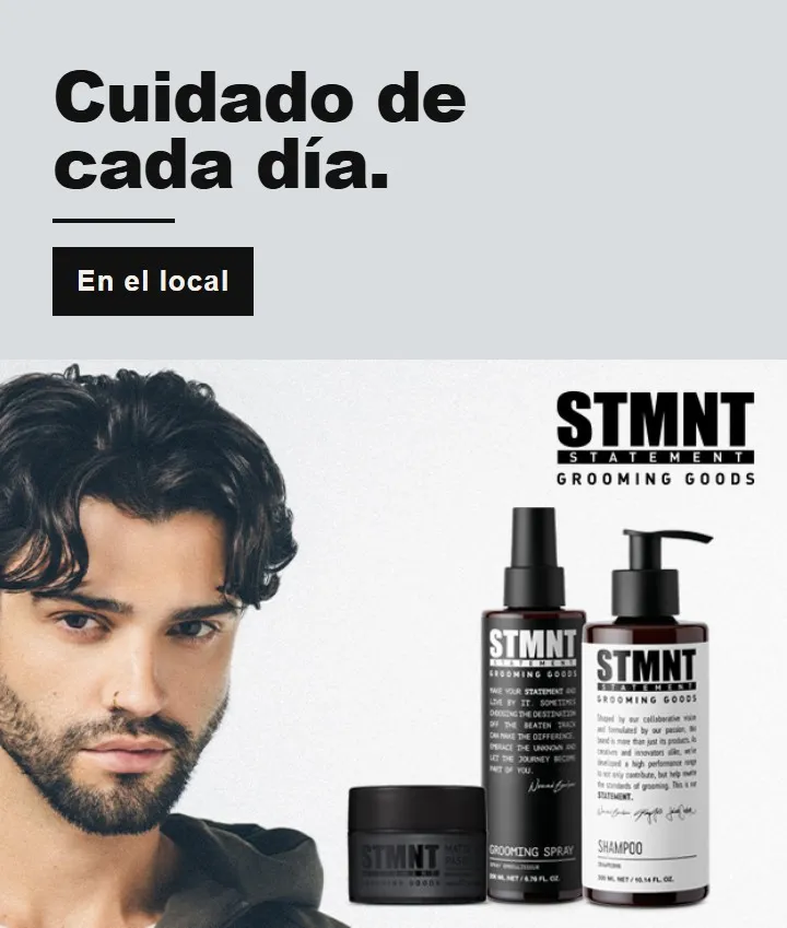 Cuidado de cada día. Productos STMNT. Foto de campaña. La persona no trabaja en Ikaro.